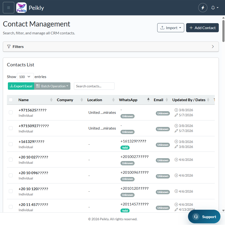 contacts management