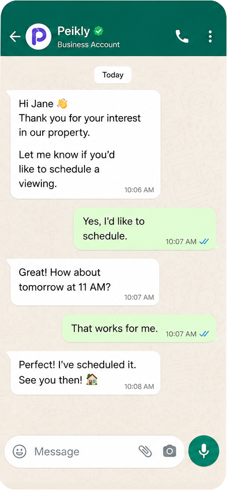 Real Estate Marketing Automation real estate whatsapp chat